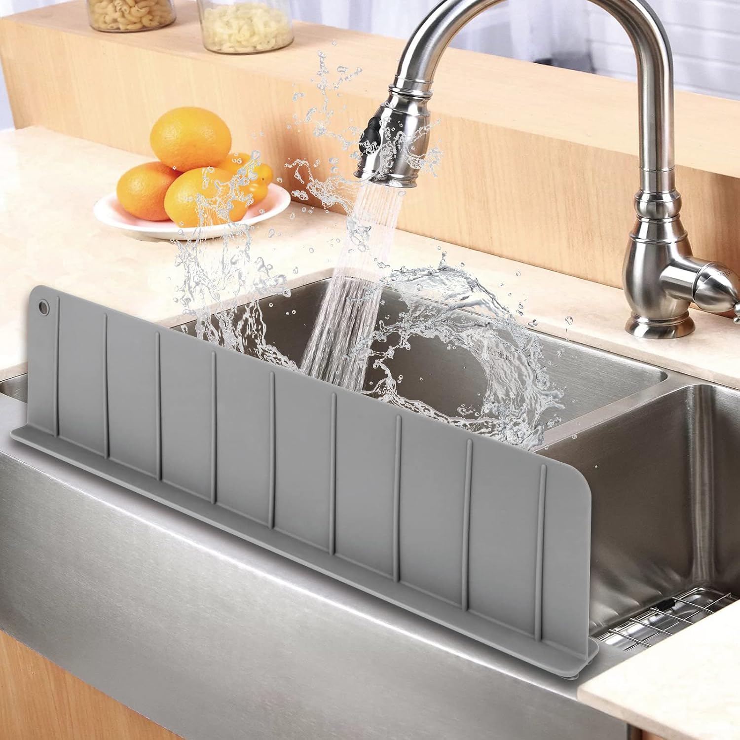 Silicone Kitchen Sink Splash Guard &amp; Water Blocking Board